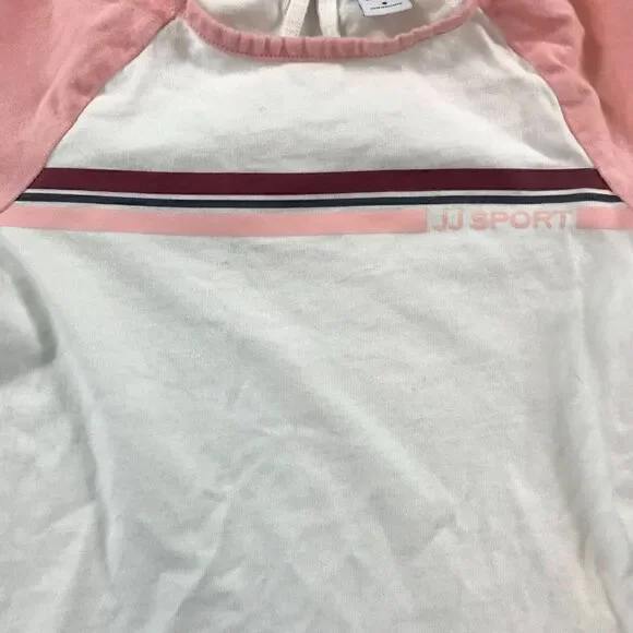Janie & Jack Girls White and Pink Tee Long Sleeve Sweatshirts Pullover Top Kids - Picture 3 of 8